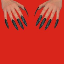 10 UNGHIE NERE ADESIVE LUNGH.CM. 6 IN BLISTER