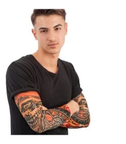 2 Maniche Tattoo Stampa Fiamme T.U.