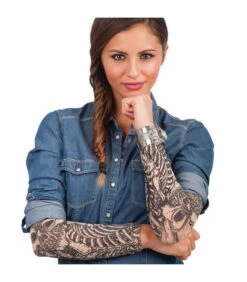 2 Maniche Tattoo Stampa Scheletro T.U.