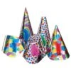 50 Cappelli Grandi Metallizzati Multicolor In Carta H. Cm. 16/30 Ca.