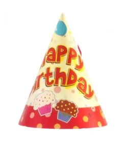 6 Cappelli HAPPY BIRTHDAY In Carta H.cm.20 Ca.