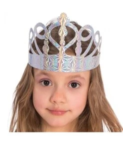 6 Coroncine In Carta Metallizzata Argento