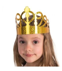 6 Coroncine In Carta Metallizzata Oro