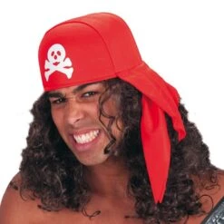 BANDANA ROSSA IN FELTRO E TESSUTO