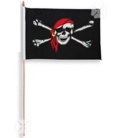 BANDIERA PIRATA CM.30X45 Con ASTA H.CM.60 .