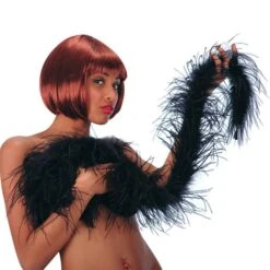 BOA DI PIUME DI STRUZZO LUSSO NERO LUNGH.CM.200