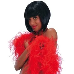 BOA DI PIUME DI STRUZZO LUSSO ROSSO LUNGH.CM.200