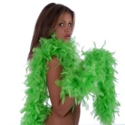 BOA DI PIUME LUSSO LUNGH.CM. 180 VERDE