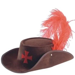 CAPPELLO D'ARTAGNAN MARRONE Con PIUMA STRUZZO