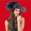 CAPPELLO DAMA NERO Con PAILLETTES E PIUME -Pelatelli cappello dama nero con paillettes e piume