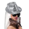 CAPPELLO GANGSTER IN PAILLETTES ARGENTO -Pelatelli cappello gangster in paillettes argento