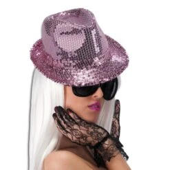 CAPPELLO GANGSTER IN PAILLETTES ROSA