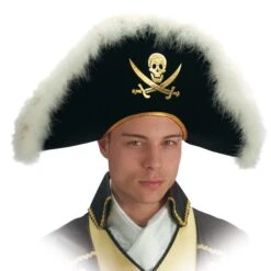 CAPPELLO PIRATA IN VELLUTO Con MARABOUT