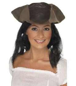 CAPPELLO PIRATA MARRONE IN SIMILPELLE