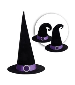 CAPPELLO STREGA NERO FASCIA ARGENTO