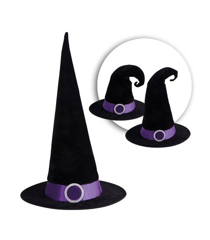 CAPPELLO STREGA NERO FASCIA ARGENTO 3 CAPPELLO STREGA NERO FASCIA ARGENTO