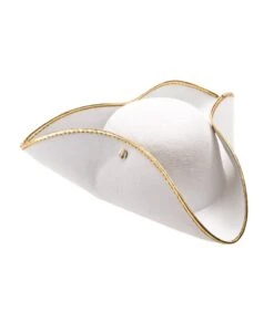 CAPPELLO TRICORNO BIANCO IN FELTRO