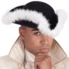 CAPPELLO TRICORNO NERO CON BOA -Pelatelli cappello tricorno nero con boa