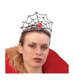 CERCHIETTO CORONA RAGNATELA Con PIETRA ROSSA