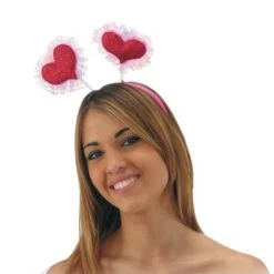 CERCHIETTO CUORE ROSSO Con PIZZO ROSA