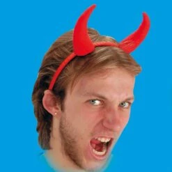 CERCHIETTO DIAVOLO ROSSO IN TESSUTO