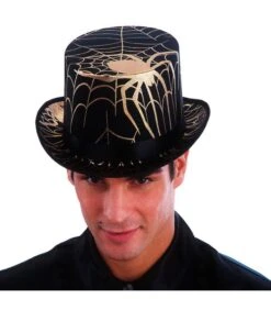 Cilindro In Raso Nero Dec. Oro (taglia Adulto) H. Cm. 12 Ca.