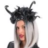 Copricapo Corna E Rose Nere Elastico -Pelatelli copricapo corna e rose nere elastico