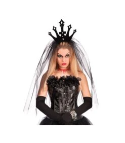 CORONA DARK CON VELO E CERCHIETTO