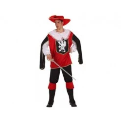 COSTUME MOSCHETTIERE ROSSO LUX