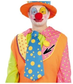 CRAVATTA CLOWN ROSA CON POIS GIALLI