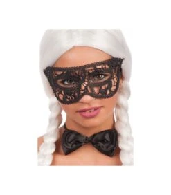 DOMINO NERA IN TESSUTO MACRAME'