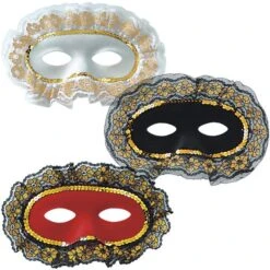 DOMINO SCAMOSCIATO Con ROUCHE LAMINATA E PAILLETTES COLORI ASSORTITI