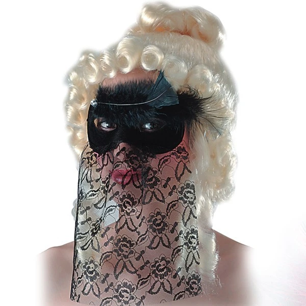 FARFALLA SCAMOSCIATA NERA Con BAUTTA IN PIZZO, PIUME E DIADEMA 3 FARFALLA SCAMOSCIATA NERA Con BAUTTA IN PIZZO, PIUME E DIADEMA