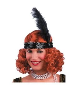 FASCIA CHARLESTON NERA IN PAILLETTES