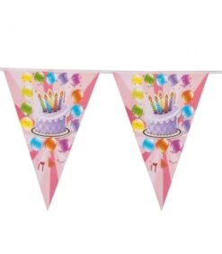 Festone Bandierine Buon Compleanno Con Stampa Palloncini L. M. 2,20 Ca.