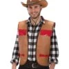 Gilet Cow-boy Marrone In Ecopelle T.U. -Pelatelli gilet cow boy marrone in ecopelle tu