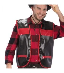 Gilet Cow-boy Nero In Ecopelle T.U.