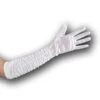 GUANTI IN RASO ARRICCIATI BIANCHI CM.50 -Pelatelli guanti in raso arricciati bianchi cm50