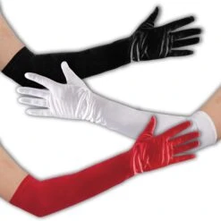 GUANTI IN RASO ELASTICIZZATO LUNGH.CM.50 Colori Assortiti