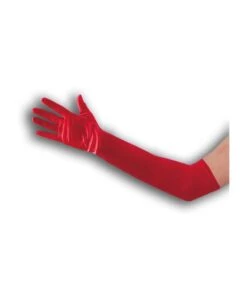 GUANTI IN RASO ROSSI ELASTICIZZATI L.CM. 50