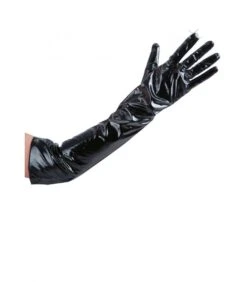 GUANTI IN VINILE NERI LUNGH.CM.50