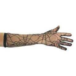 GUANTI NERI Con RAGNATELE LUNGH.CM.40