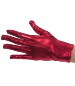 Guanti Rossi Metallizzati L. Cm. 22 Ca.