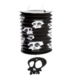 Lanterna In Carta Teschi Diam. Cm. 15 H. Cm. 30 Ca.