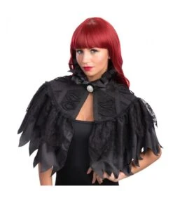 Mantellino Nero In Taffetas, Pizzo E Dainetto L. Cm. 40 Ca.