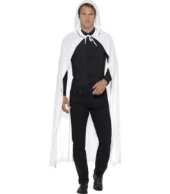 MANTELLO BIANCO CON CAPPUCCIO