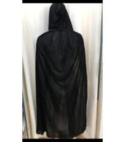 MANTELLO NERO CON CAPPUCCIO 140CM