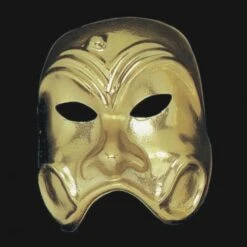 MASCHERA ARLECCHINO METALLIZZATO ORO