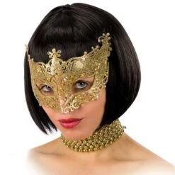 MASCHERA Con Glitter ORO IN PVC .