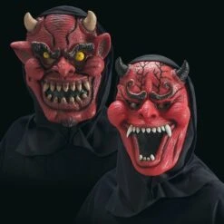 MASCHERA DIAVOLO IN FINGOMMA 2 MOD.ASS. Con CAPPUCCIO